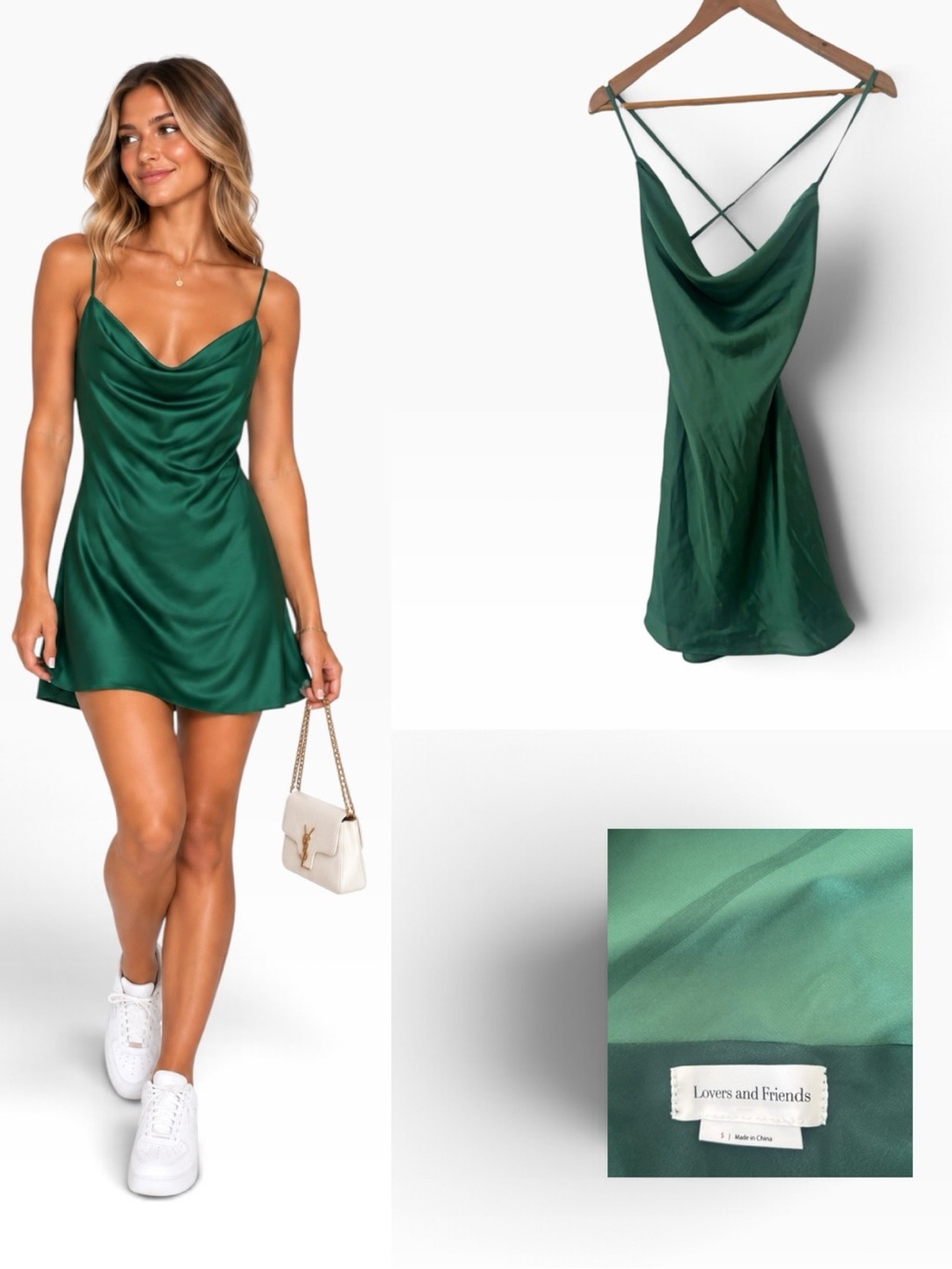 Lovers + Friends Satin Draped Mini Dress